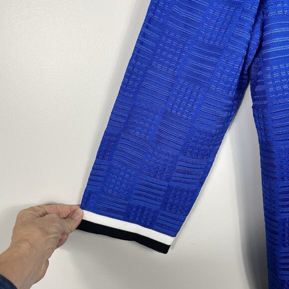 Ming Wang Jacket & Tank Top Twin Set Size XL Cobalt Blue Textured Career Office - Picture 9 of 13